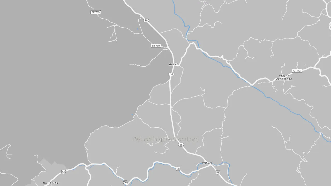 Transit Grade map of Grant, VA