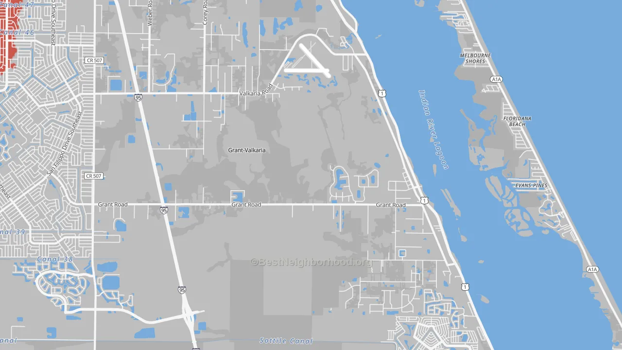 Transit Grade map of Grant-Valkaria, FL