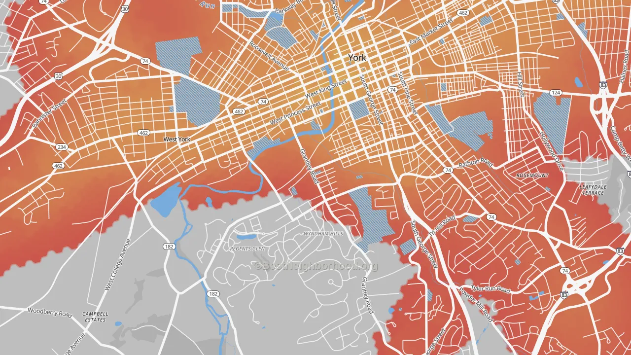 Transit Grade map of Grantley, York, PA