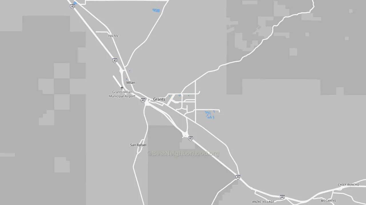 Transit Grade map of Grants, NM