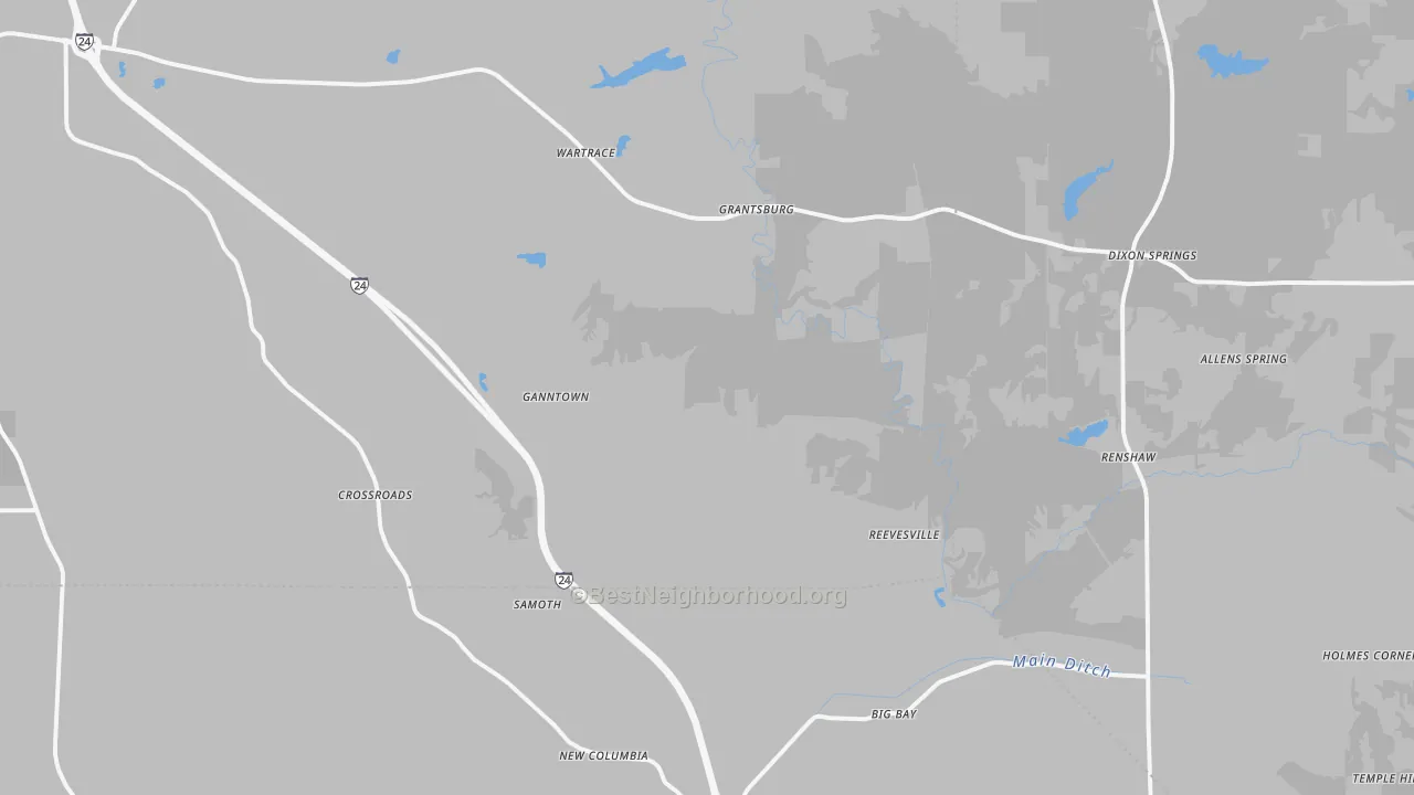 Transit Grade map of Grantsburg, IL