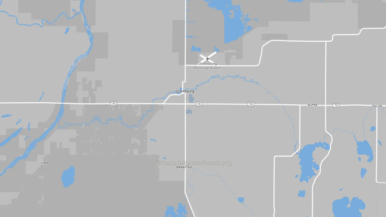 Transit Grade map of Grantsburg, WI