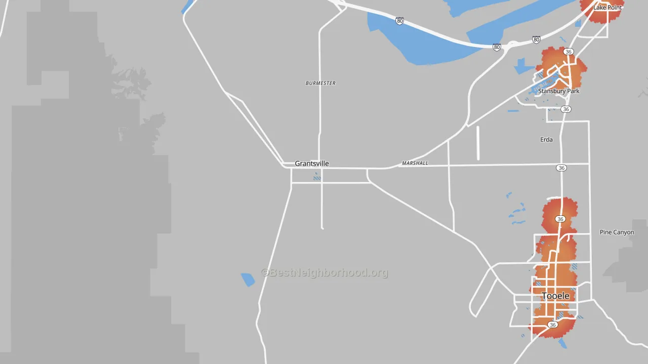 Transit Grade map of Grantsville, UT