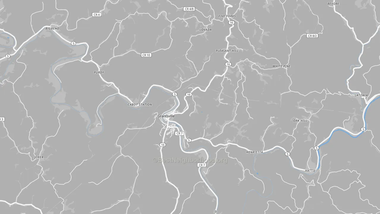 Transit Grade map of Grantsville, WV