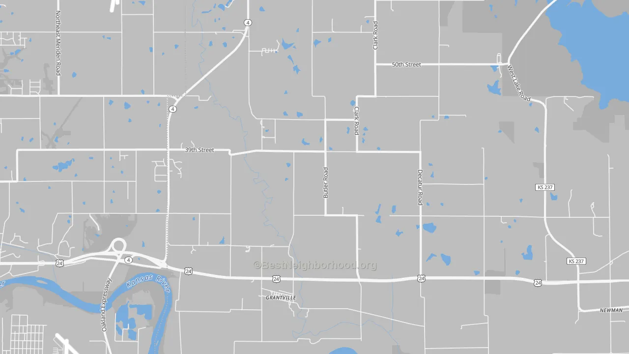 Transit Grade map of Grantville, KS