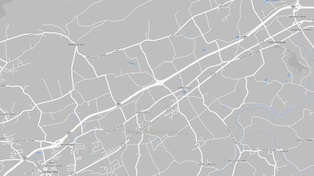Transit Grade map of Grantville, PA