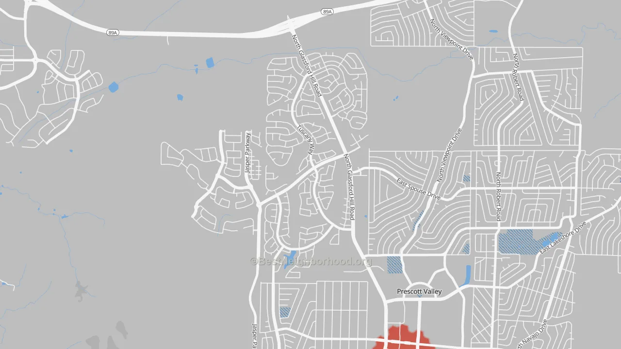 Transit Grade map of Granville, Prescott Valley, AZ