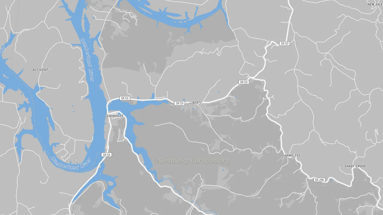 Transit Grade map of Granville, TN