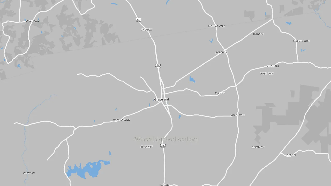Transit Grade map of Grapeland, TX