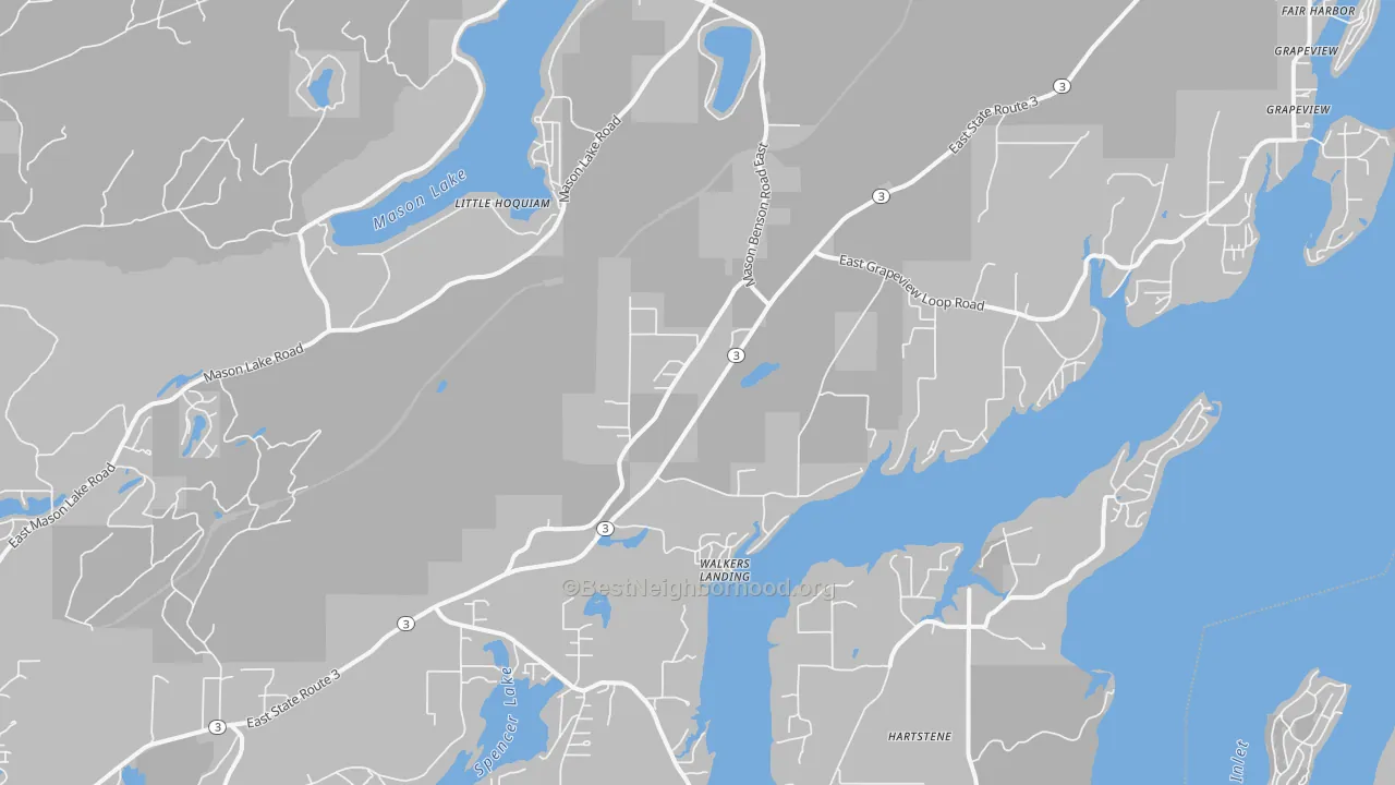 Transit Grade map of Grapeview, WA