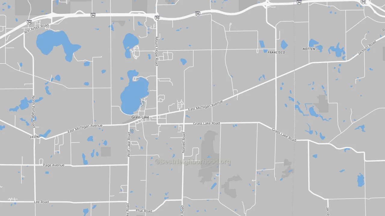 Transit Grade map of Grass Lake, MI