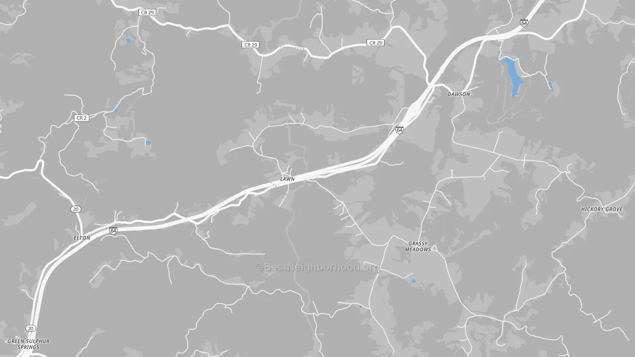 Transit Grade map of Grassy Meadows, WV