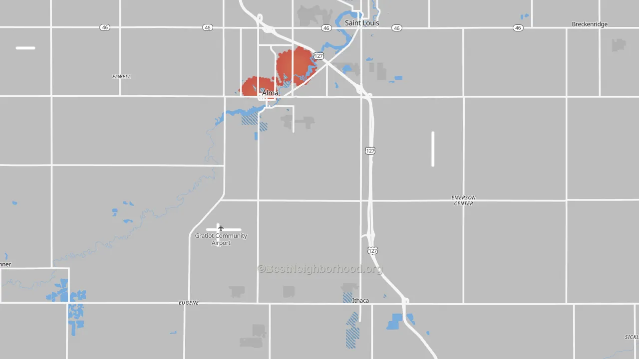 Transit Grade map of Gratiot County, MI
