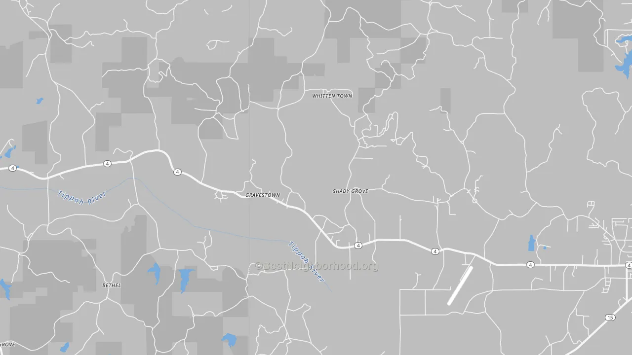 Transit Grade map of Gravestown, MS