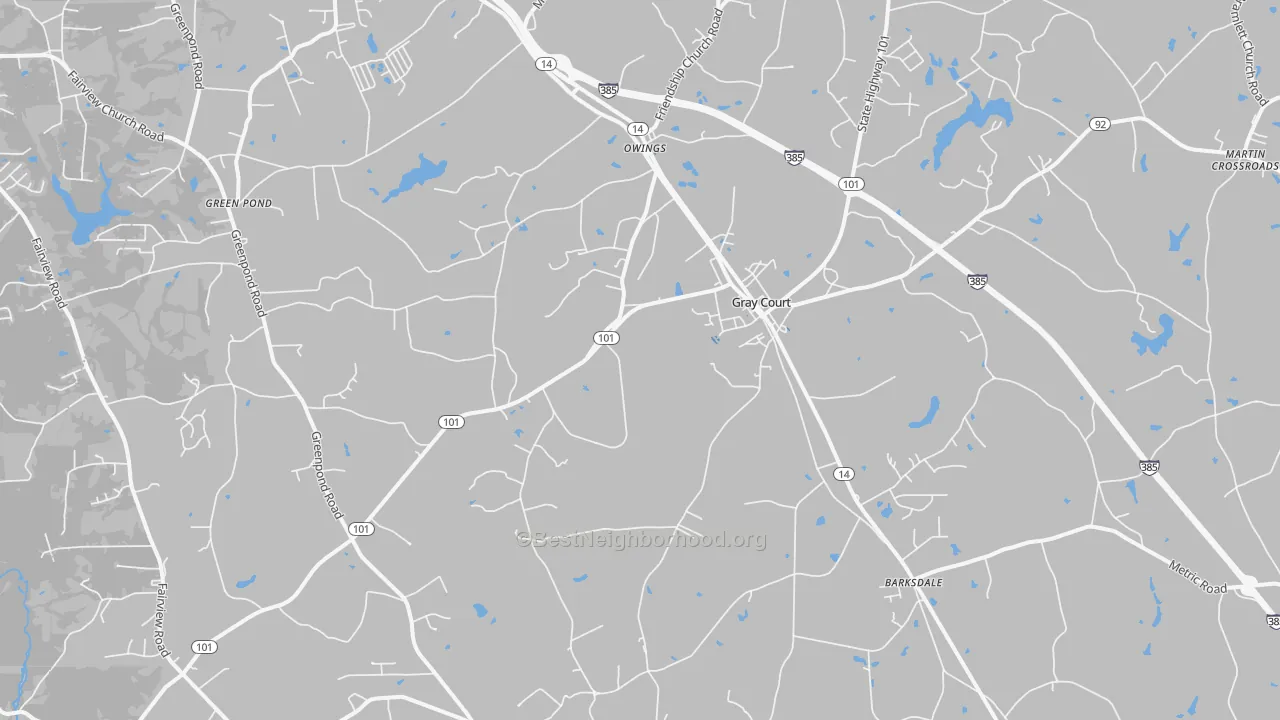 Transit Grade map of Gray Court, SC