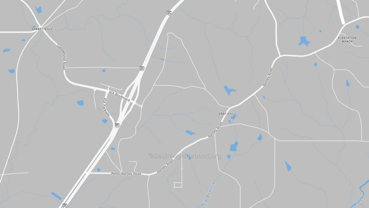 Transit Grade map of Gray Hill, GA
