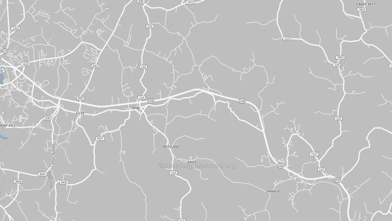 Transit Grade map of Gray, KY
