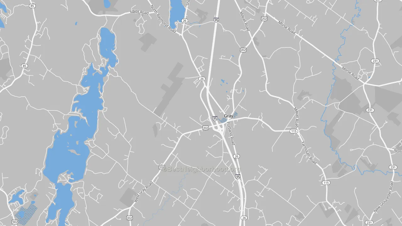 Transit Grade map of Gray, ME