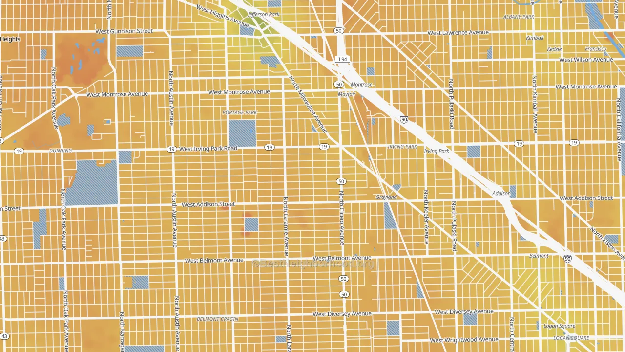 Transit Grade map of Grayland, Chicago, IL