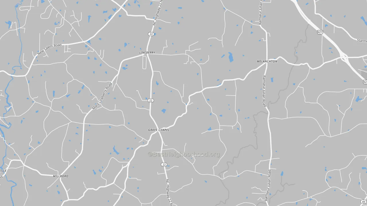 Transit Grade map of Grays Chapel, NC