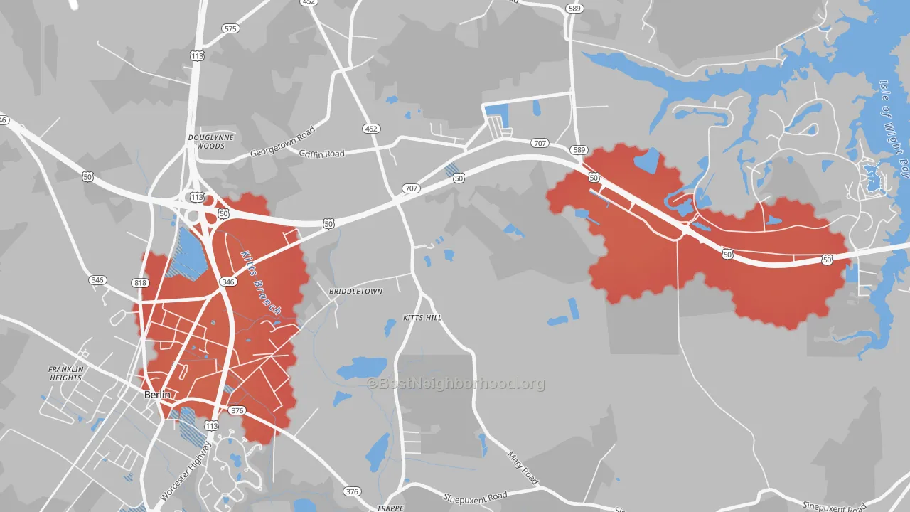 Transit Grade map of Grays Corner, MD