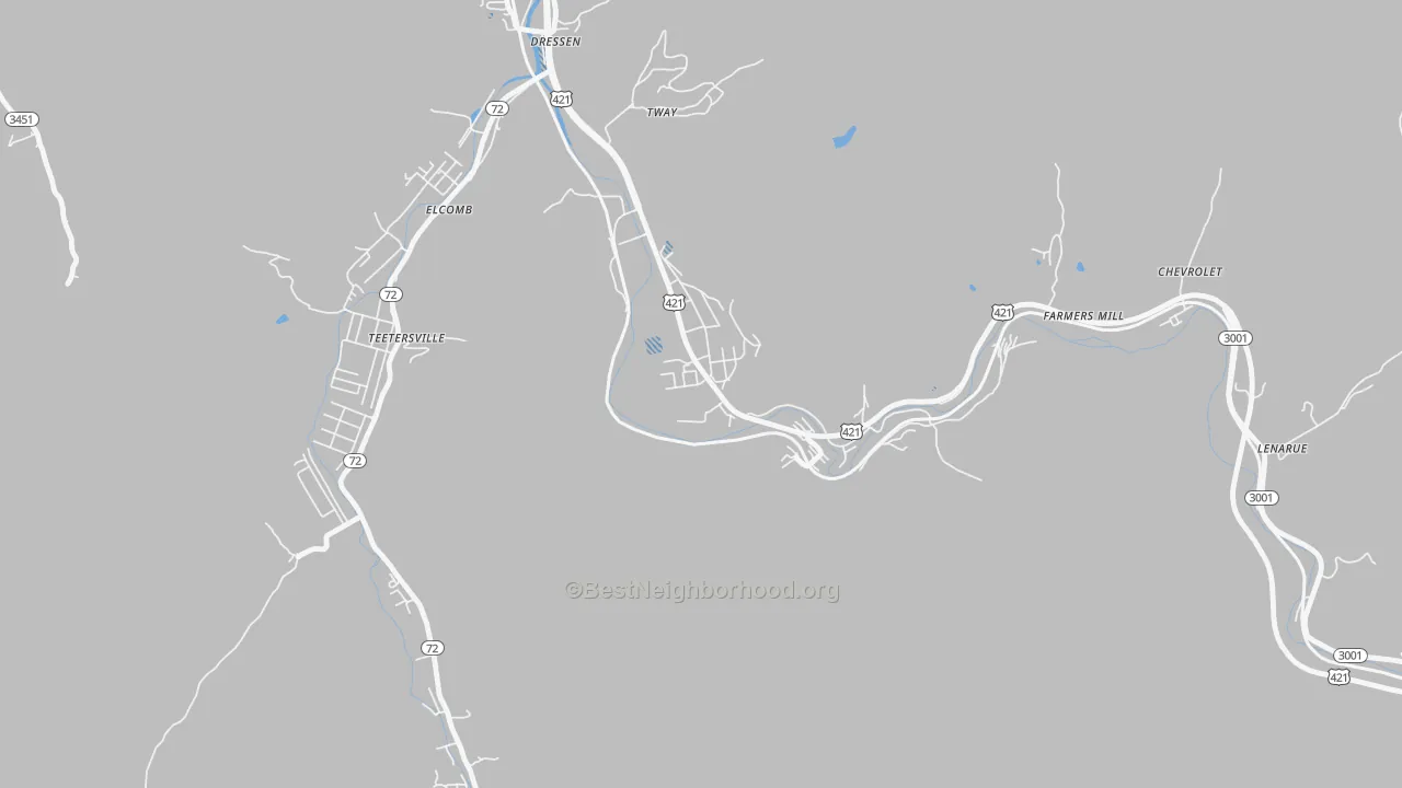 Transit Grade map of Grays Knob, KY