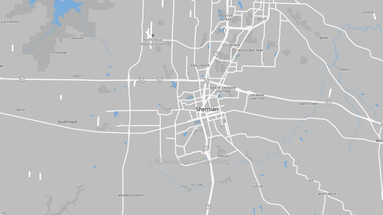 Transit Grade map of Grayson County, TX
