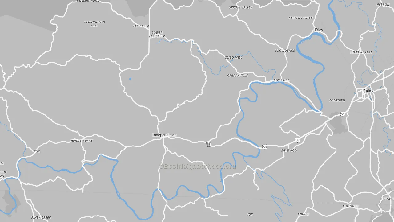 Transit Grade map of Grayson County, VA