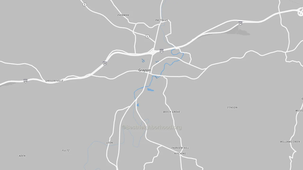 Transit Grade map of Grayson, KY