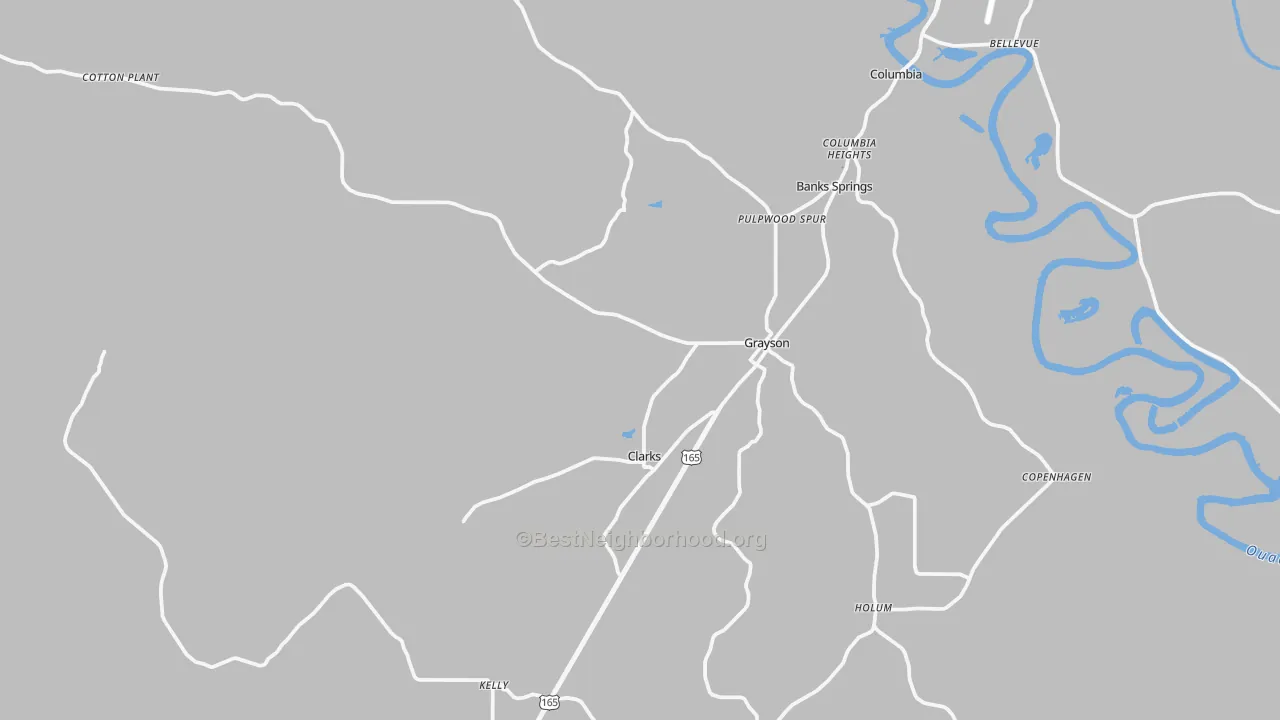 Transit Grade map of Grayson, LA