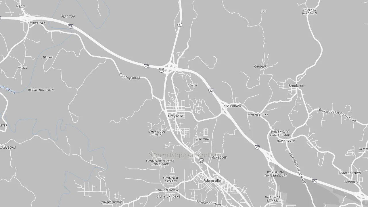Transit Grade map of Graysville, AL