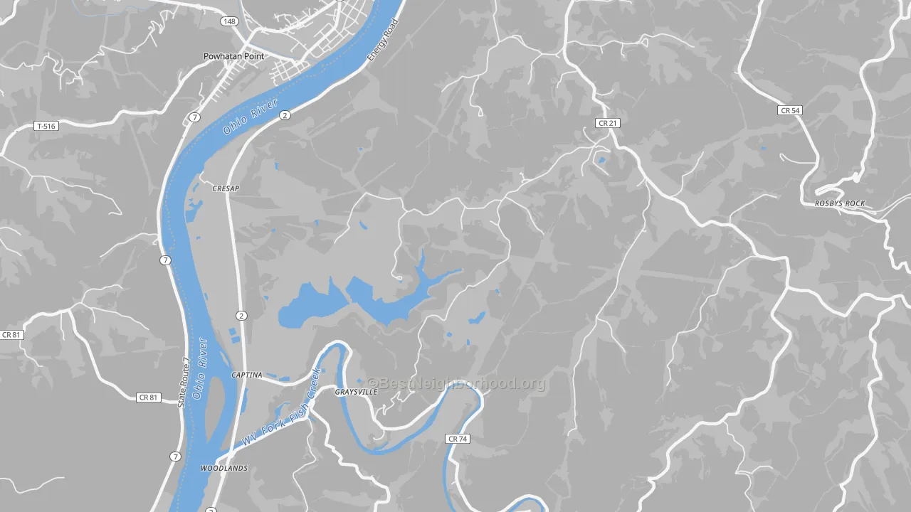 Transit Grade map of Graysville, WV