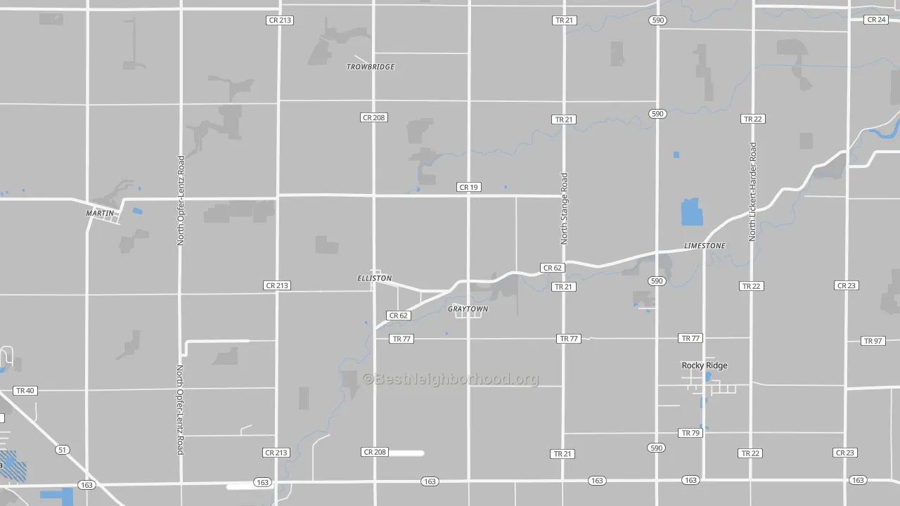 Transit Grade map of Graytown, OH