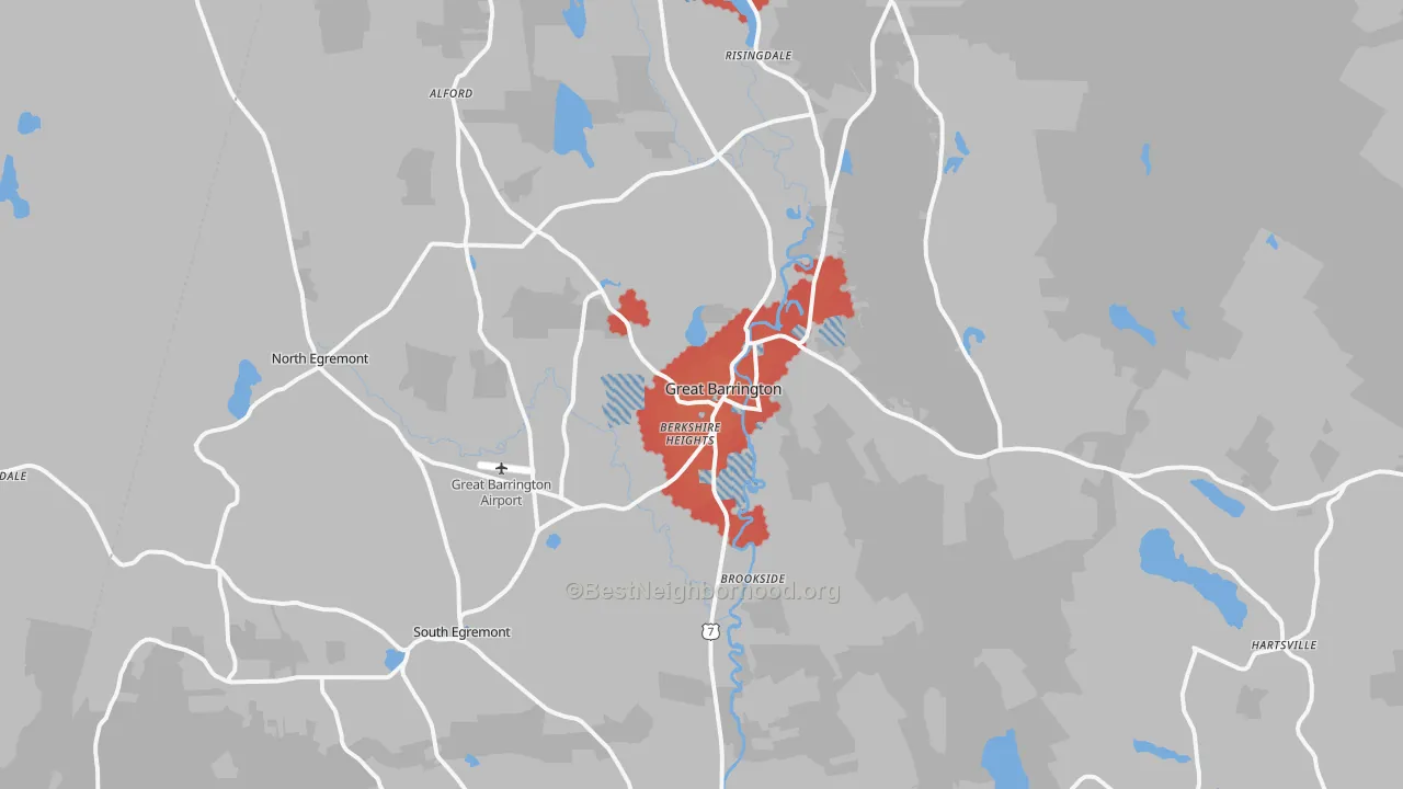 Transit Grade map of Great Barrington, MA