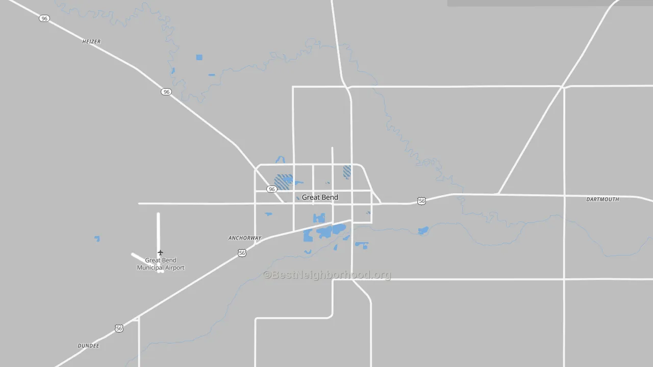 Transit Grade map of Great Bend, KS
