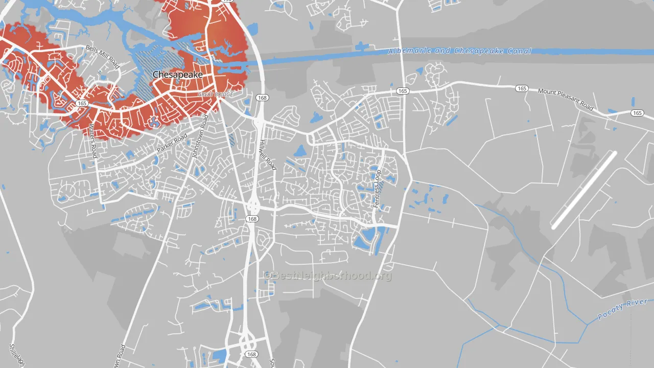 Transit Grade map of Great Bridge East, Chesapeake, VA