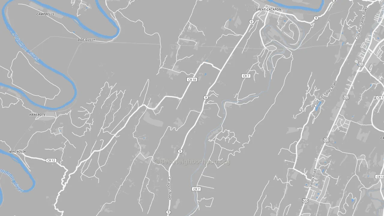 Transit Grade map of Great Cacapon, WV
