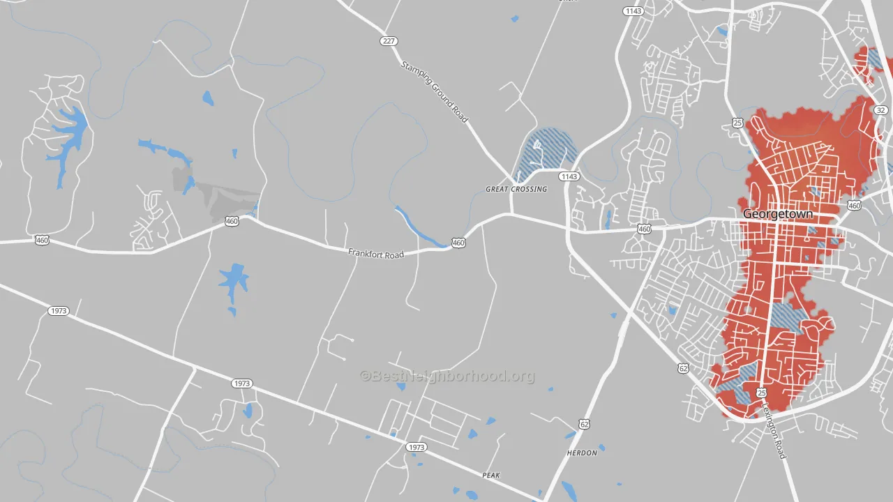 Transit Grade map of Great Crossing, KY