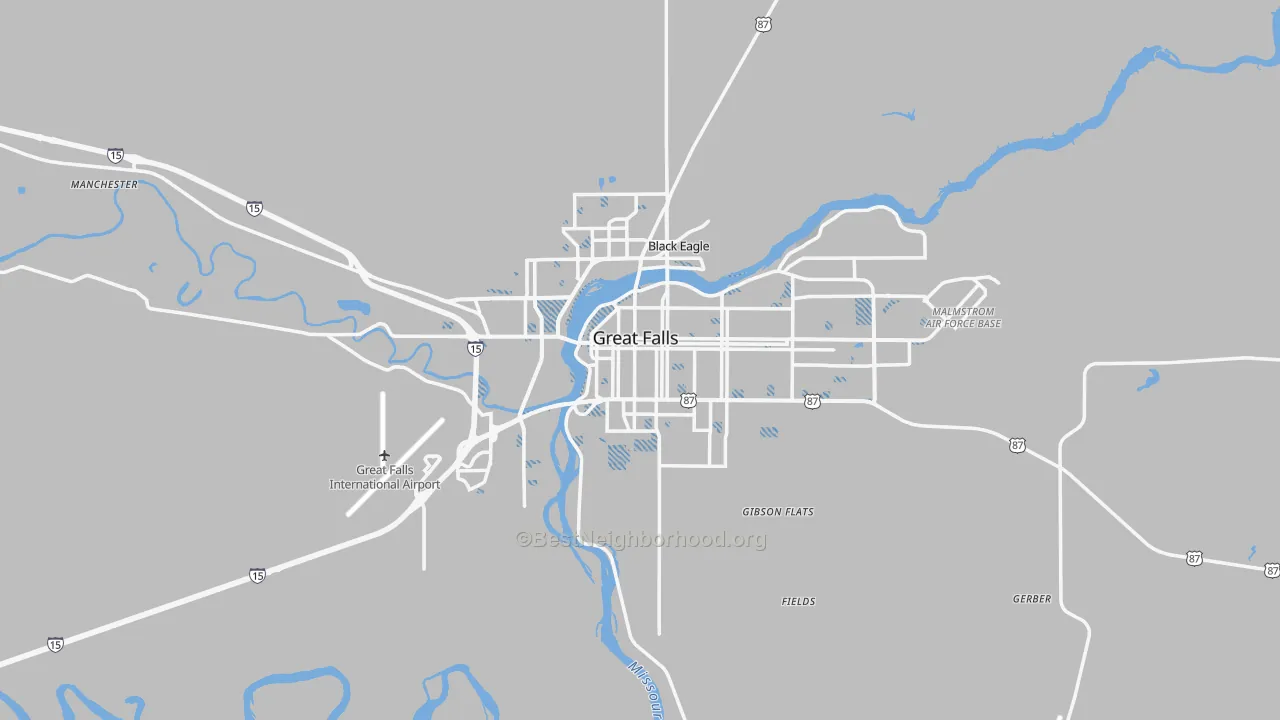 Transit Grade map of Great Falls, MT