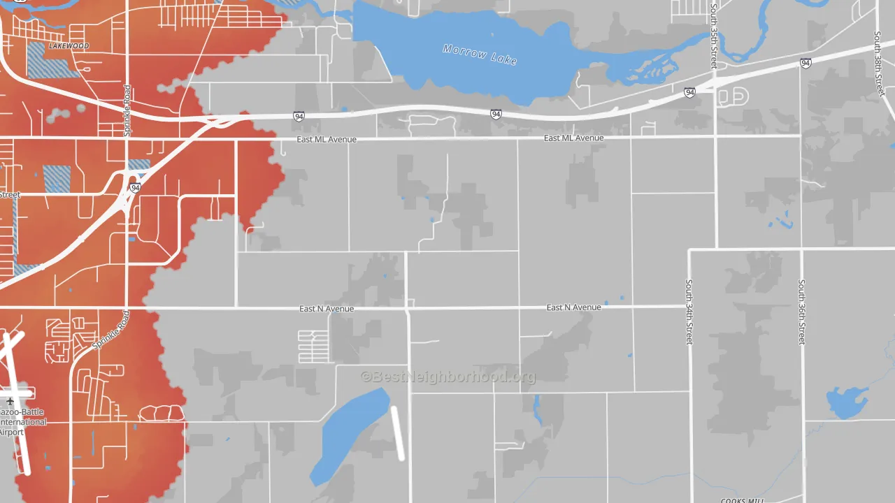 Transit Grade map of Greater Galesburg, MI