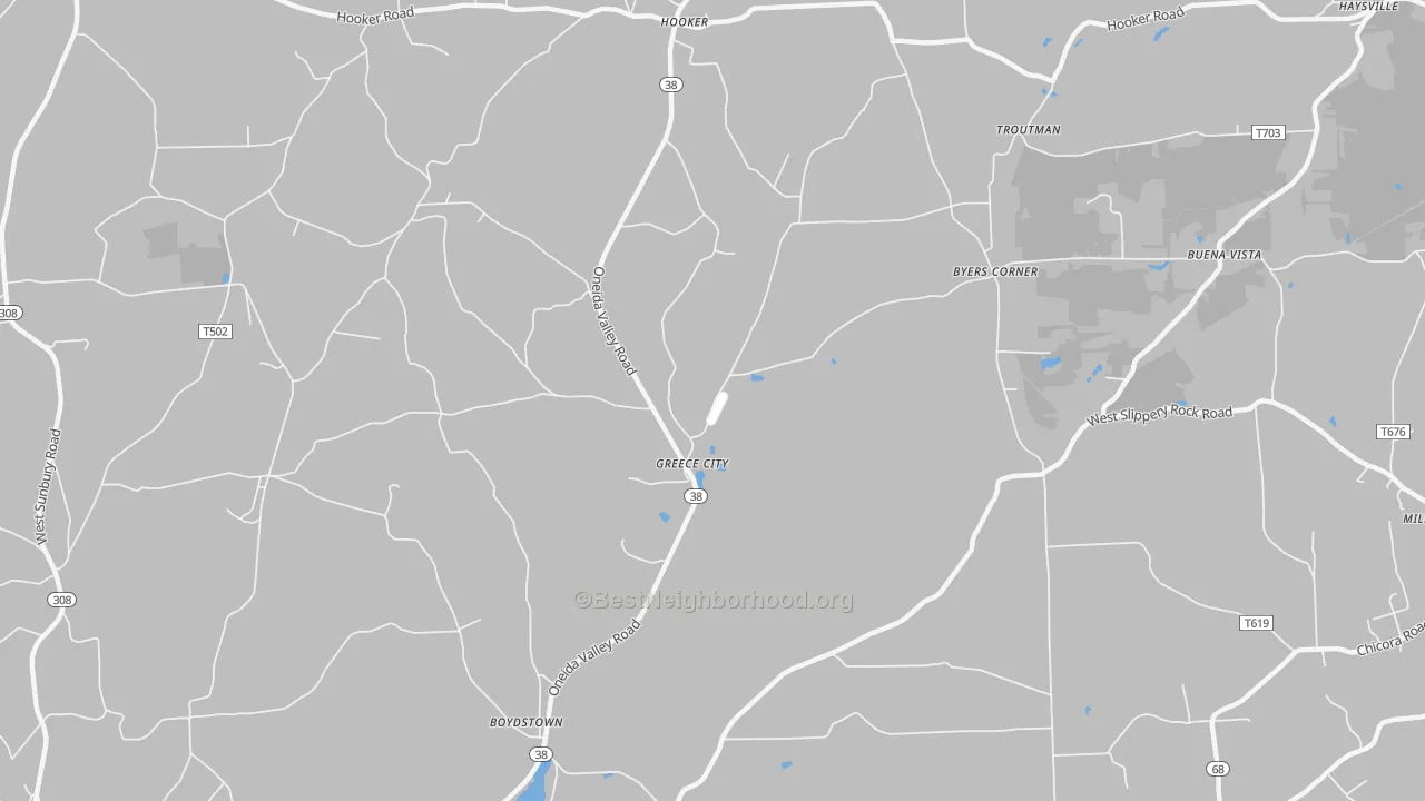 Transit Grade map of Greece City, PA