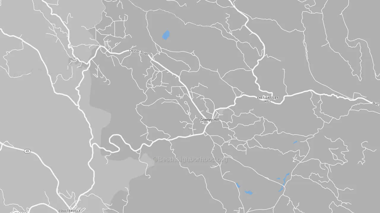Transit Grade map of Greeley Hill, CA