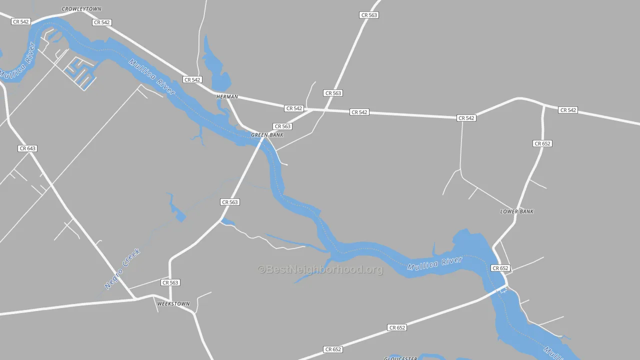 Transit Grade map of Green Bank, NJ