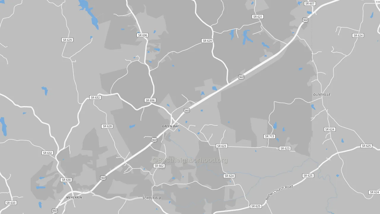 Transit Grade map of Green Bay, VA