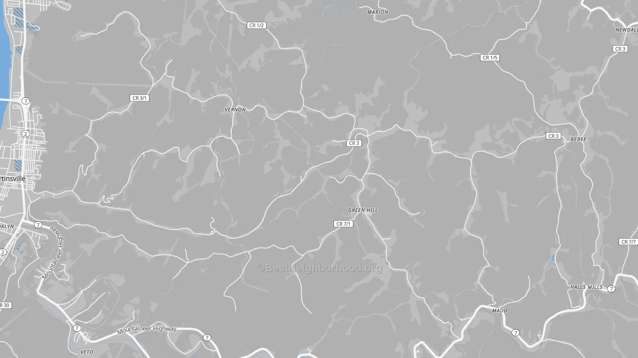 Transit Grade map of Green Hill, WV