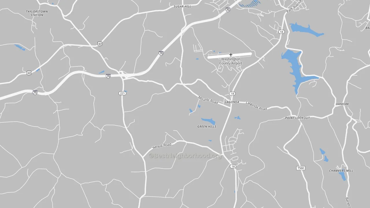 Transit Grade map of Green Hills, PA