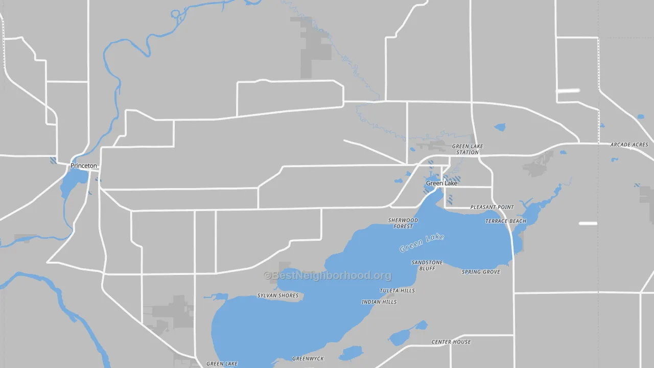 Transit Grade map of Green Lake County, WI
