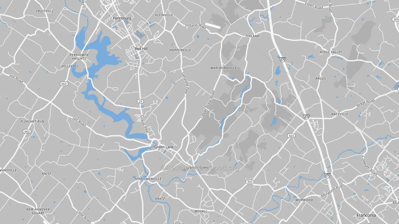Transit Grade map of Green Lane, PA