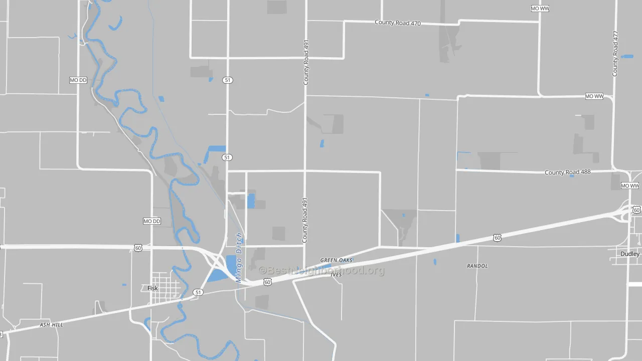 Transit Grade map of Green Oaks, MO