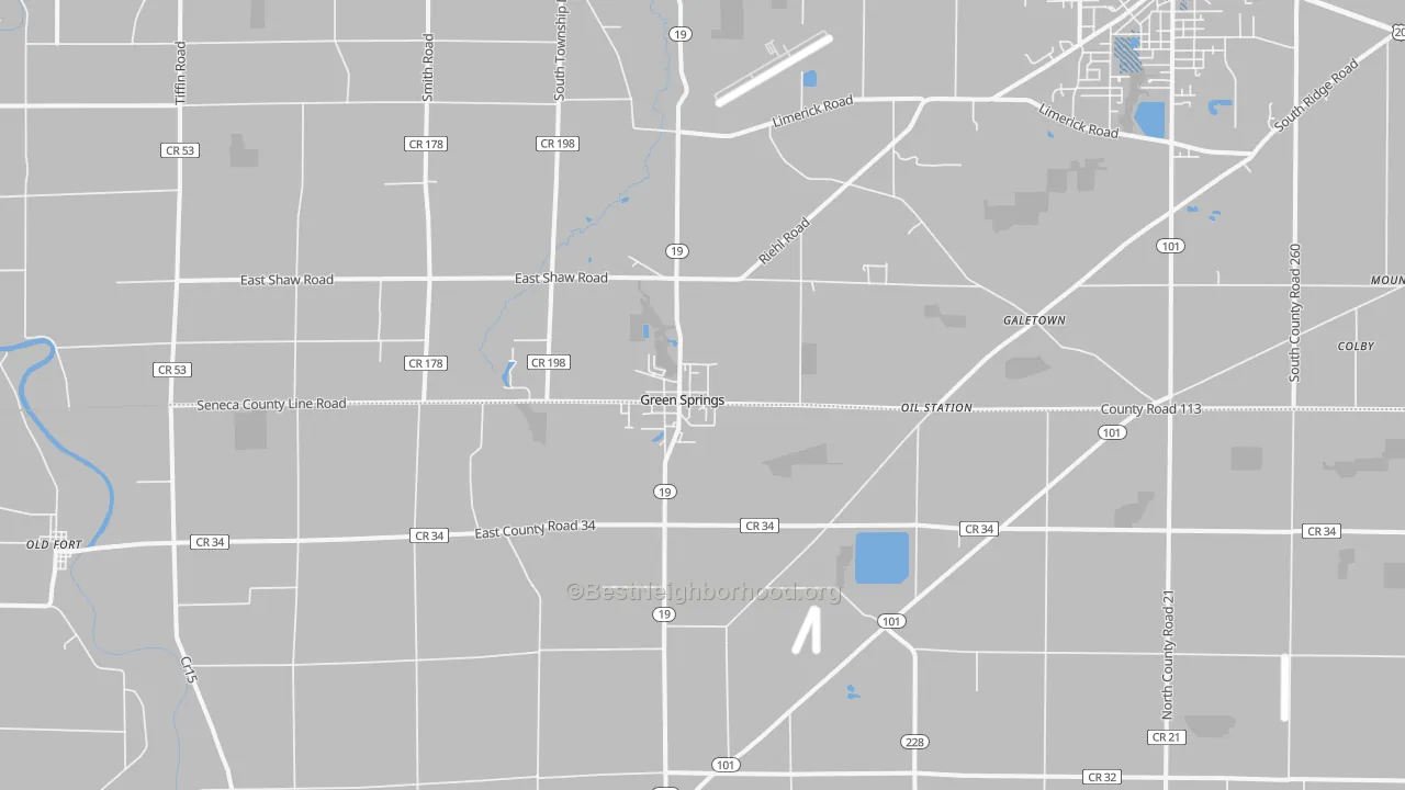 Transit Grade map of Green Springs, OH